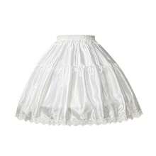 1pc Satin Lace Trim Puff Skirt, Retro Sweet Lolita Style Underskirt, Suitable For Daily Wear, Anime Convention, Tea Party - Multicolor - View 5