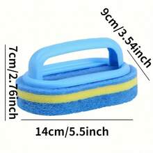1/2pcs Sponge Cleaning Brush, Suitable For Bathroom, Bathtub And Tile Cleaning, Kitchen Cleaning Sponge Wipe, Dishwashing Sponge Brush, Pot Brush, Durable Cleaning Sponge, Strong Decontamination, Cleaning Supplies, Powerful Bathtub, Tile And Kitchen Sponge Cleaner, Durable Dishwashing Tool, Highly Efficient Cleaning - Blue - View 3