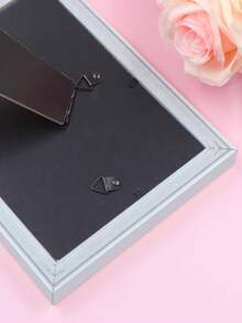 1pc Nordic Style Flat Edge Simple Photo Frame, Density Board Frame Suitable For Living Room, Study, Bedroom - White - View 10