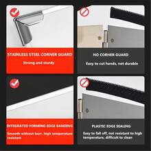 Stove Top Splatter Screen - 4-Sided Grease Guard For Clean Cooking, Easy Wipe Stainless Steel Design - Silver - View 7