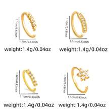 4 件套镀金全 CZ 鼻环 - 20G 精致密镶鼻环，适合女性和男性，防过敏螺旋鼻环，闪亮简约穿孔首饰