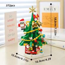 Christmas Building Block Set, Includes Rotating Christmas Tree, Gingerbread House, Christmas Train, Santa Claus, Christmas Stocking, Reindeer, Santa Claus, Apple House, Christmas Tree, Vintage Christmas Snow House, Holiday Decor Building Block Set, Creative Adult Holiday Gift, Adult Building Block Set, Suitable For Home Decor, Office Decor, Living Room Display, Home Accessories, New Year Gift, Party Gift, Christmas Gift - Multi-colored Christmas Tree House - View 16