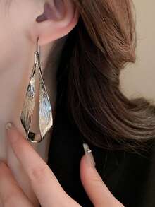 1 Pair Minimalist Teardrop Stud Earrings, Elegant Daily Wear Earrings (OPP Bag Packaging)