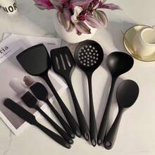 8 قطع مجموعة أدوات المطبخ السيليكون، مجموعة أدوات الطهي غير لاصقة تشمل ملعقة الحساء وملعقة الأرز