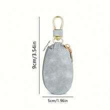 1pc Custom Name Faux Leather Car Holder - Personalized Zipper Organizer Pouch With Keys, Faux Leather Keychain For Men & Women, Perfect For Daily Commute & Mother's Day Gift, Car Key Case, Commuter Accessory, Minimalist Design, Sturdy Construction,Birthday Gift - Multicolor - View 2