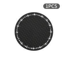 1 pieza/2 piezas posavasos para portavasos de coche, posavasos brillante para insertar portavasos, posavasos universales antideslizantes para automóviles incrustados en adornos, accesorios de automóvil interno, alfombrilla de silicona de 7 cm/2,75 pulgadas, lote de almohadillas de goma redondas de cristal suave con pedrería para bebidas automotrices, accesorios de automóvil interno - Talla única - Ver 20
