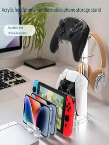 1个通用亚克力可拆卸悬挂架，透明展示架，适用于手机/生日礼物/游戏手柄/电子产品/游戏机 - 彩色 - 查看 6