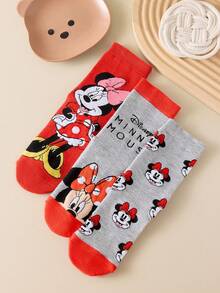 Disney 3双正版节日礼物袜，卡通圣诞节和新年图案，独特有趣的袜子，适合任何节日和日常穿着 - 彩色 - 查看 4