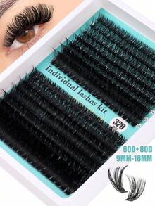 100D 仿貂睫毛簇睫毛 0.07mm D 卷曲 9-16mm 混合自然睫毛延长 3D 俄罗斯条卷单根睫毛簇化妆工具（60D 80D 睫毛单根簇）自然外观、浓密、持久、防水可重复使用假睫毛延长套装适合初学者在家使用、日常生活、派对、旅行和音乐节睫毛簇、睫毛簇、单根睫毛、睫毛、假睫毛 - 黑色 - 查看 9