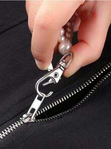 Zipper Handle Puller, Durable 2-In-1 Beaded Zipper Helper Tool For Women, Easy Dress Zip Assistance For Dresses, Skirts And Jumpsuits - White And Black Zipper Helper Pull For Long Dress Back Zipper Puller Helper Zipping Up Down Dress And Boot Yourself Beaded Clothing Assistant Aid Tool With Easy Zip Aid Puller By Yourself Sewing Craft Accessory, Quilting Tool, Art Supplies, Knitting Aid, Versatile For Zipper Repair And Opening - Multicolor - View 2