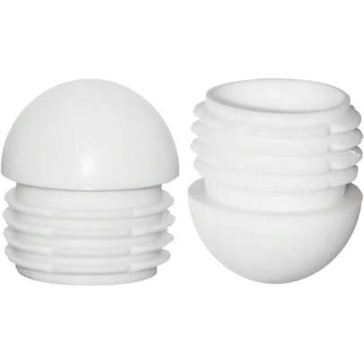 Paquete de 16 tapas de plástico para extremos, tapones para tuberías, insertos para tuberías redondas, deslizadores para muebles, deslizadores para mesas (diámetro exterior de 19 mm, blanco)