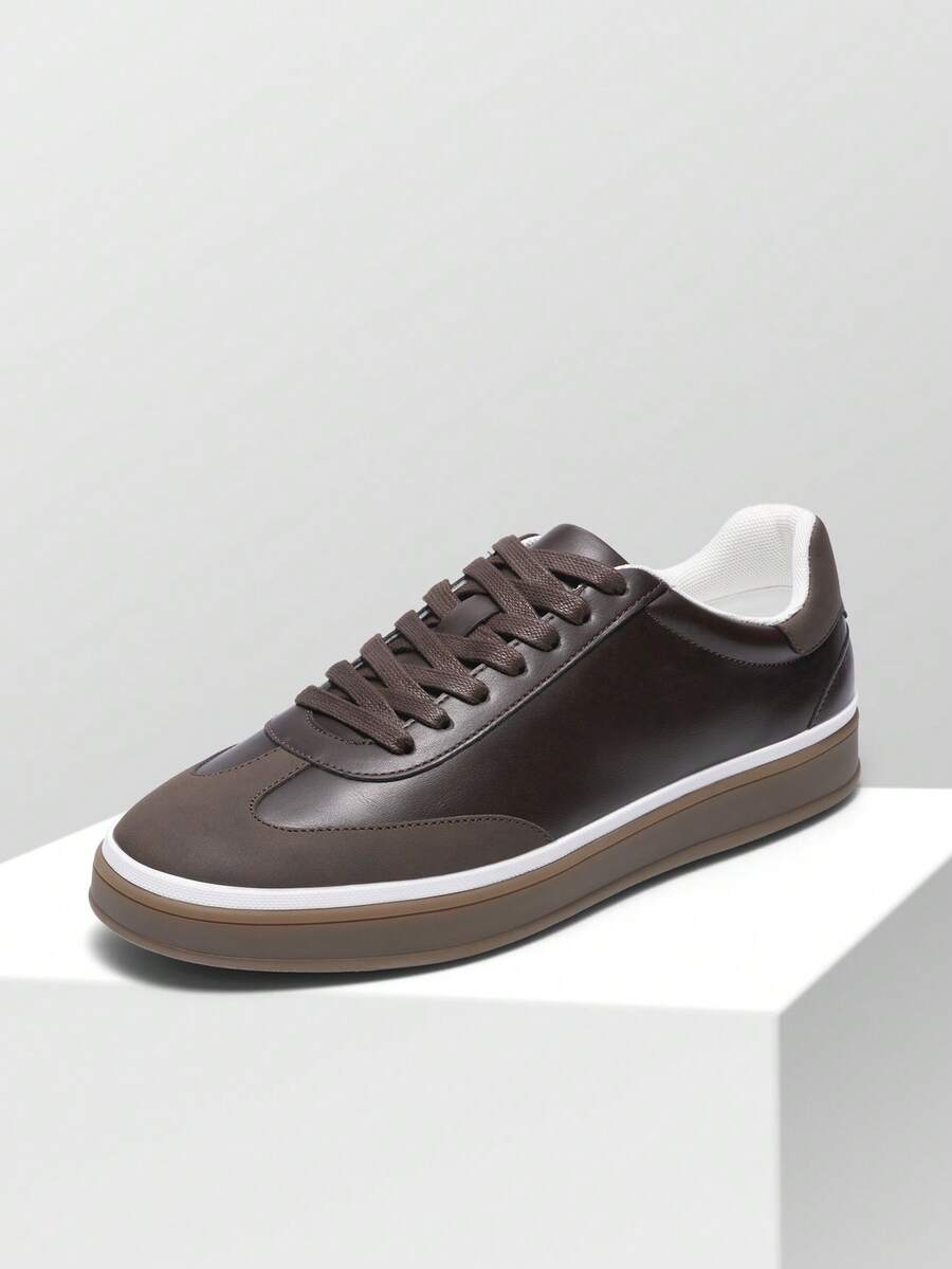 Men's Business Casual Sneakers Fashionable & Comfortable Dressy Casual Shoes Dress Shoes Business Casual Shoes For Men Fashion Sneakers - 深棕色 - 查看 1