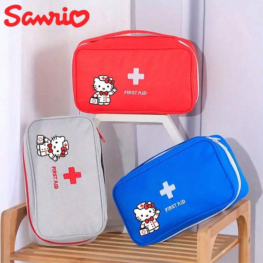 Sanrio 1 حقيبة تخزين الأدوية من سانريو، حقيبة طبية، حقيبة تخزين طقم الإسعافات الأولية المحمولة، مناسبة للسفر والطوارئ الخارجية. حقيبة تخزين الأدوية المحمولة، للسفر والطوارئ. حقيبة تخزين الأدوية المحمولة مثالية للسفر.