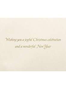 Boxed Christmas Cards With Envelopes Joyful Christmas And Wonderful New Year Gold Christmas Tree 8Count