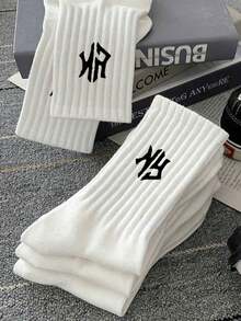 40pcs/30pcs/24pcs Unisex Comfortable Sports Socks, Men's Long Socks For Sports And Training, Women's Long Socks For Casual And Business Wear, Antibacterial, Soft, Black And White, Odor-Resistant, Moisture-Wicking, Lightweight And Comfortable, Suitable For Autumn/Winter, 20pcs/10pcs/8pcs/6pcs/4pcs/2pcs Set, Autumn