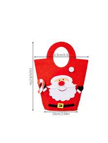 1PC Christmas Candy Bag With Festival Cartoon Design - Santa Claus Handbag, Festival Candy And Apple Bag Supplies, Portable Women's Festival Shopping Bag, Party Gifts For Festival Party Decoration, Perfect Christmas Gift Bag Christmas Decorations Winter Room Decor