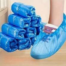 100-Pair Pack Disposable Shoe Covers - Non-Slip High Quality Booties, One-Time Use Foot Protectors For Hospitals, Labs, Cleaning, Home - Fits US Men'S 11 & Women'S 13 (Men'S/Women'S Shoe Sizes) - Hygienic Shoe Covers For Indoor/Outdoor Use, Hospital Footwear, Snug Fit Design, Durable Protection, Protective Footwear, Lab Technicians, Indoor Footwear, Lightweight Footwear, Breathable Material, Footwear Protection, Healthcare Workers