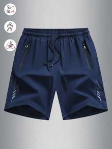 Pantalones cortos casuales sueltos de seda de hielo para hombre, aptos para deportes, al aire libre, correr, fitness, senderismo, ciclismo