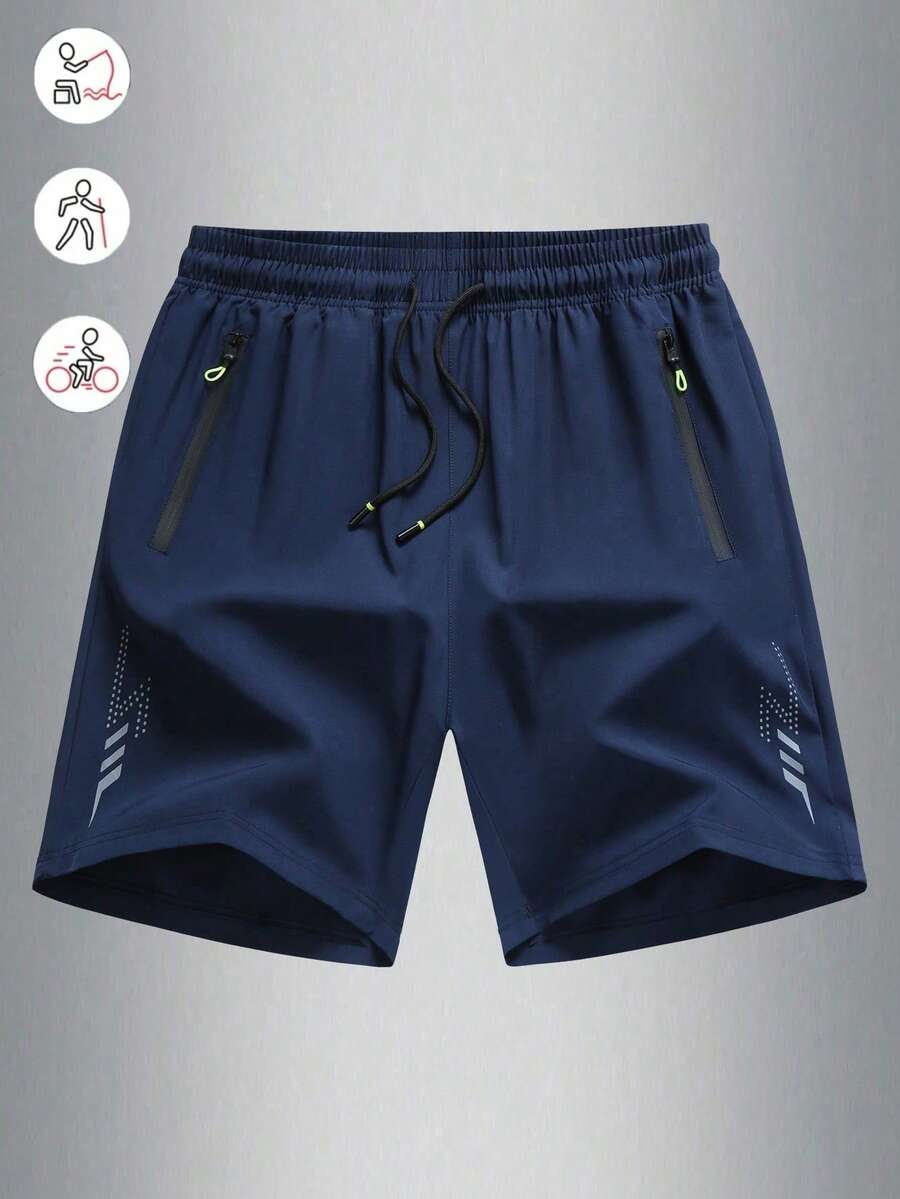 Pantalones cortos casuales sueltos de seda de hielo para hombre, aptos para deportes, al aire libre, correr, fitness, senderismo, ciclismo