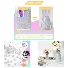 Holographic Rocks 220PCS Dazzling Vase Fillers Acrylic Crystals Beads Marbles 13OZ Glass Gems Centerpieces Table Decoration Party Wedding Birthday