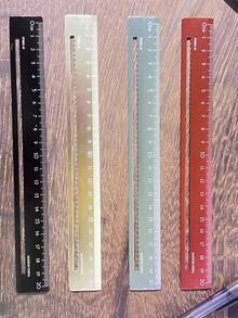 1 pezzo Riga in lega di alluminio spessa da 20 cm, con marcature chiare, durevole per uso scolastico e d'ufficio