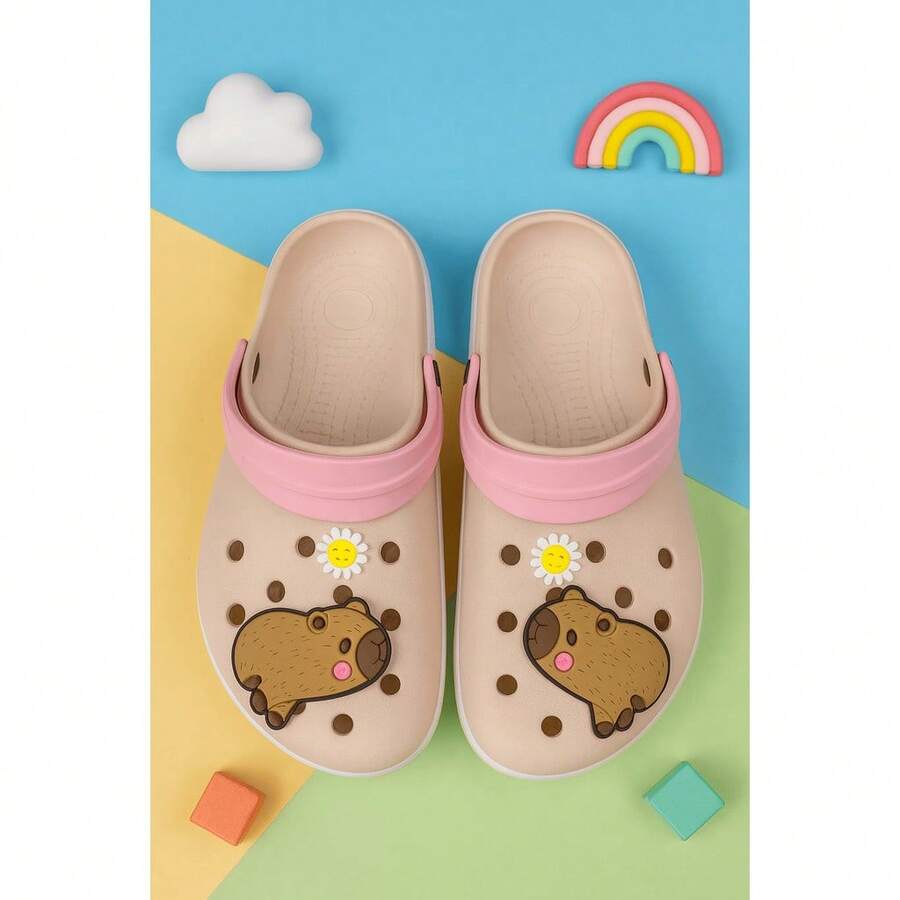 Capivara Adult And Children's Lightweight Comfortable Men's Unisex Facaded Slippers - 裸色/粉紅色 - 查看 1