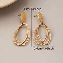 2pcs Women's Unique Fashion Hollow Geometric Asymmetrical Earrings