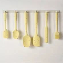 6PCS Silicone Spatulas, Heat Resistant Rubber Spatula Set, Kitchen Spatulas For Baking, Cooking And Mixing, Dishwasher (Set Of 6, Yellow Colors)