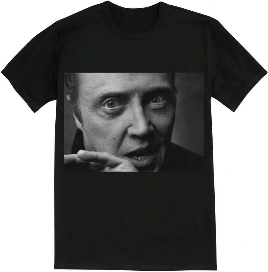 Christopher Walken - Premium Men's Crewneck T-Shirt – Soft, Comfortable, And Stylish SRS #PDI97353 - Black - View 1