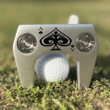 1pc Fun Golf Putting Stick With Poker Elements, 32 33 34 35 36 Inches, Hooded Golf Club - Improves Ball Speed And Accuracy, Detachable Weight.