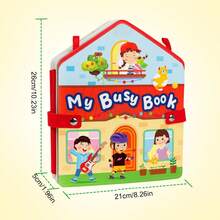 忙碌板蒙特梭利幼儿玩具，教育学习感官忙碌书，ActivToddler 女孩飞机汽车旅行玩具教育安静书 - 彩色 - 查看 10