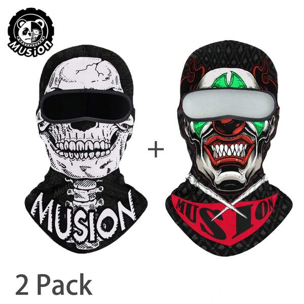 1 Stück Totenkopf-Muster Balaclava Sonnenschutz Motorrad Vollgesichtsmaske Elastische Skimaske Anti-UV Nackengamasche Halloween Kostüm Geistermaske für Radfahren