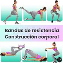 EDECOR 4 Pack Bandas de Resistencia, Bandas Elásticas Fitness, Ligas Elásticas de Látex Natural Multifuncional, para Yoga Pilate Crossfit Ejercicios en Casa y Gimnasio - Versátil - Ver 7