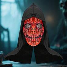 Party Prank Unisex Full-Face Wrinkle Mask, Novel Role-Playing Latex Mask - Burgundy - View 6