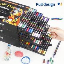 168 Colors Acrylic Markers, Marker Pen Set,Perfect For Painting, Illustrations, Handcrafted Art,School Back-To-School Season For Coloring Books And Other DIY Projects,Suitable For Paper, Fabric, Wood, Rocks, Plastic, Glass, Ceramics, Pumpkins, Etc., Acrylic Paint Marker Pens For Students And Adults, Easter,Thanksgiving, Halloween, Christmas Gifts Back To School