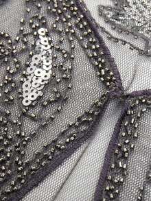 BABEYOND 1920s Shawl Wraps Sequin Beaded Evening Cape Bridal Shawl Bolero Flapper Cover Up - Xám - Xem 5