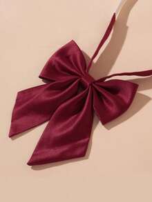 1 件纯红色可爱领结，时尚校园风格 - 彩色 - 查看 3
