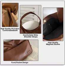 Tote Bags Women Large Vegan Faux Leather Hobo Purse Soft Casual Retro Shoulder Handbag Bag Everyday Use - 紅色 - 查看 9