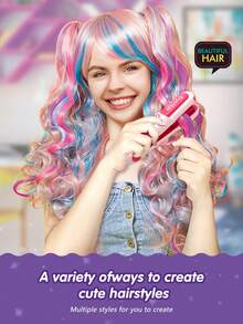 Hairdresser Toys, Dress Up Accessory Toys, DIY Hair Accessories Set, Girls Hairstyle Set, Hair Dye Stick, Hair Clips, Comb, Children Stylist Role Play, Hair Tools, Dye Beautifully Styled Game Design (Washable), Play House Princesses Ideal Birthday Gift, Holiday Gifts - Multicolor - View 4