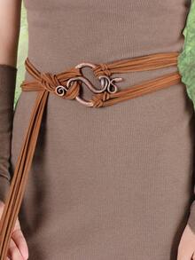1PC Bohemian Snake Buckle Tassel Waist Belt - Perfect For Beach & Festival Outfits - A - View 2