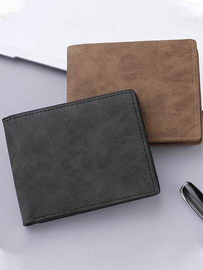 Billetera suave y ligera con cremallera corta para hombres, billetera vintage de dólar, billetera de hombre con múltiples tarjetas, billetera corta mate, billetera vertical plegable vintage, regalo del Día de San Valentín