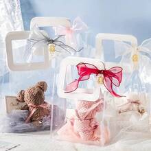 10/5/1 pieza - Bolsa de regalo de PVC transparente y grueso, caja de caramelos de boda, bolsa de regalo, bolsa de almuerzo, bolsa de regalo de Navidad.