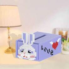 New Animal Building Block Tissue Box, Bear Building Block Tissue Box, Rabbit Building Block, DIY Assembly Tissue Box, Holiday Party Gift Toy, Gift For Friends And Family, Decorative Piece - Multicolor - View 14
