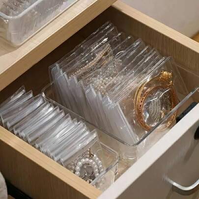 100 Stücke - Hochwertige transparente und wiederverschließbare Schmuckbeutel mit selbstschließendem Anti-Aging-Reißverschluss, ordentliche Aufbewahrung und Präsentation von Halsketten, Armbändern und Ohrringen, antioxidativ, langanhaltend und wiederverwendbar, geeignet für Schmuckherstellung, -verpackung und -aufbewahrung.