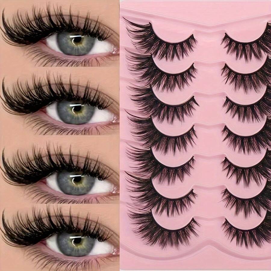 False Eyelashes Luxury 3D Plush Cat Eye Fox Eye False Eyelashes - Thick, Fluffy, Lightweight, Suitable For Beginners |   Multiple Styles Reusable Eyelashes Christmas Decorations Christmas Gifts - FS 7D S110 - View 1