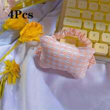 1/4 bucăți drăguțe de vară pentru sprijinul încheieturii mâinii - design moale din pluș în carouri cu bandă elastică, pernă ergonomică pentru tastatură și mouse pentru birou și jocuri, confort anti-oboseală, tampoane pentru mouse pentru birou