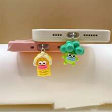 新款卡通西兰花、玉米、丑萌蔬菜和香肠设计手机防尘塞、Type-C 充电端口装饰、送给朋友和情侣的吊坠礼物