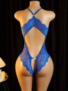 Sexy Lingerie, Open Crotch, Hollowed Out Jumpsuit, Women's Jumpsuit, And Sexy Bodysuit - Royal Blue - View 3