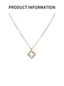 1 Peça Colar de Prata Esterlina S925 com Pingente Vazado de Trevo de Quatro Folhas da Sorte, Presente de Festival, Acessório de Uso Diário para Mulheres