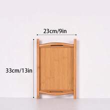 Bamboo Hotel Right Angle Tray, Tea Water Tray, Household Bamboo Wood Handle Plate, Restaurant Fast Food Plate, Double Ear Fruit Tray - Apricot - View 5